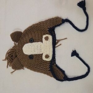 Horse Beanie Crochet Hat For Youth Equestrians